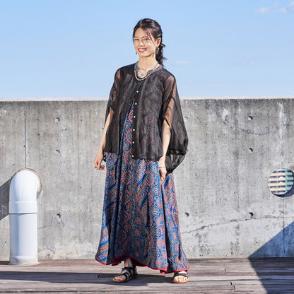 Kota Doria Poncho Blouse