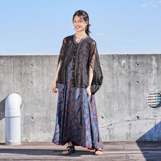 Kota Doria Poncho Blouse
