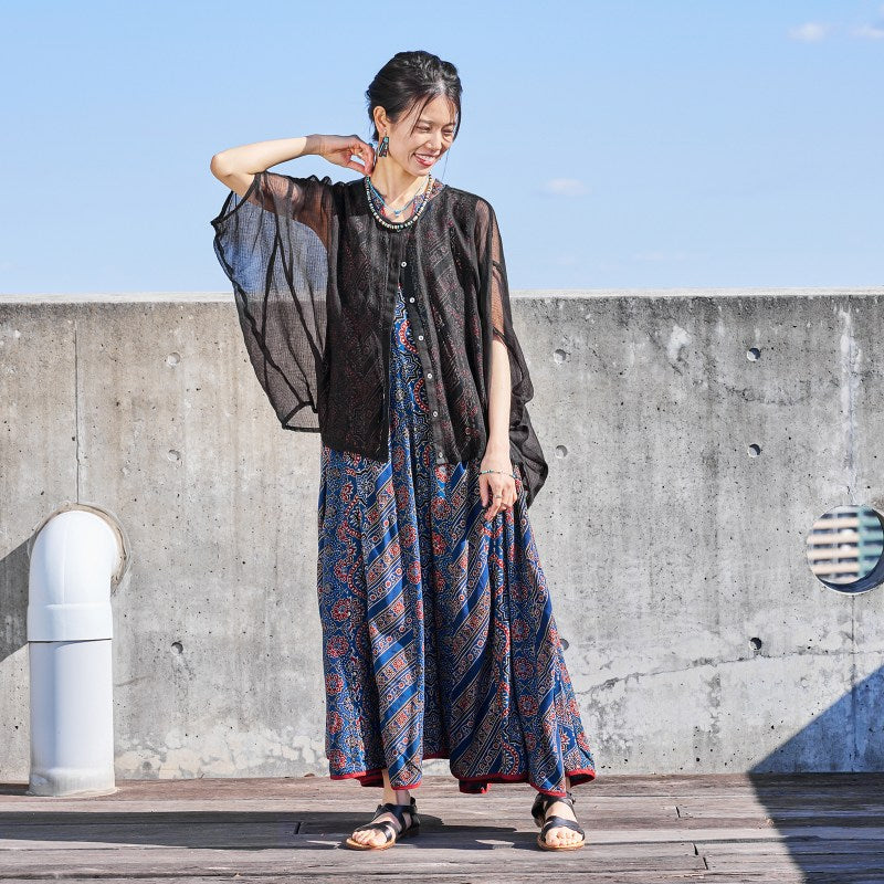Kota Doria Poncho Blouse
