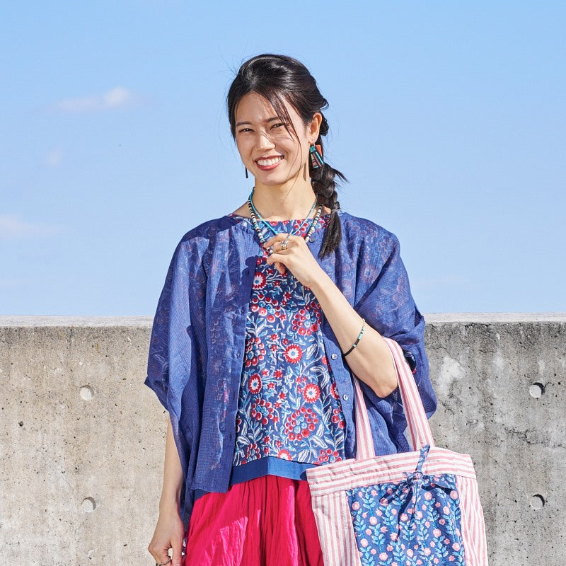 Kota Doria Poncho Blouse