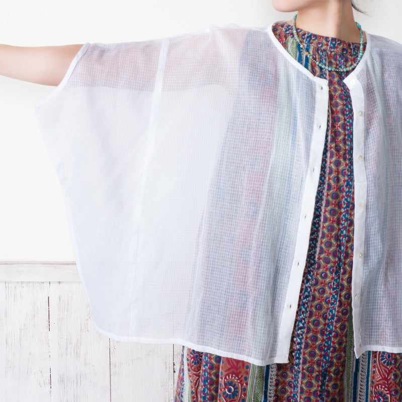Kota Doria Poncho Blouse