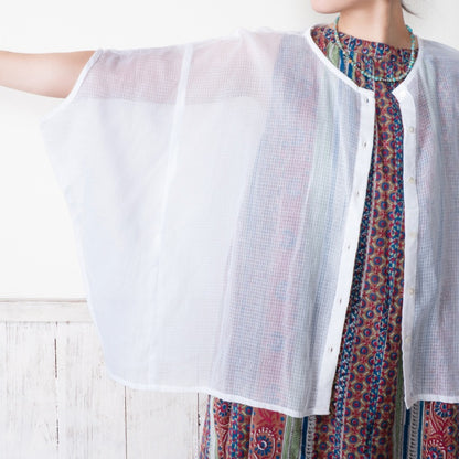 Kota Doria Poncho Blouse