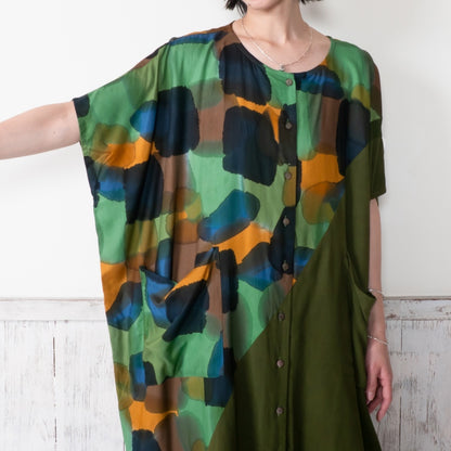 Hand-Painted x Solid Long Blouse