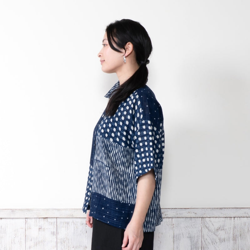 Block Print Patchwork Blouse N
