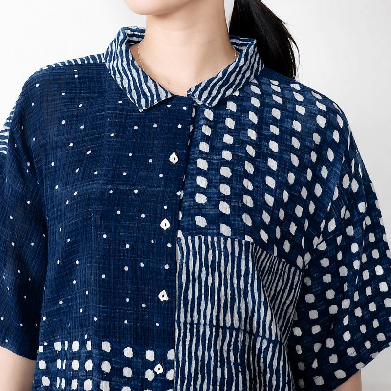Block Print Patchwork Blouse N