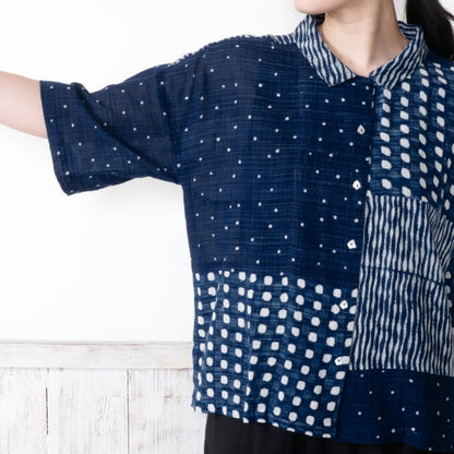 Block Print Patchwork Blouse N