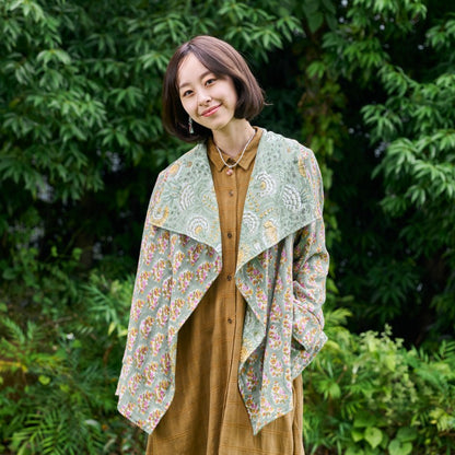 Block Print Double Gauze Cardigan Jacket