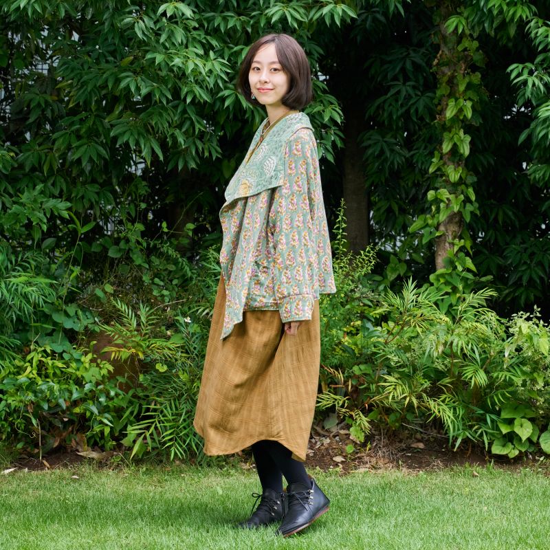 Block Print Double Gauze Cardigan Jacket