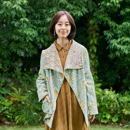 Block Print Double Gauze Cardigan Jacket