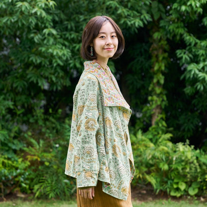 Block Print Double Gauze Cardigan Jacket