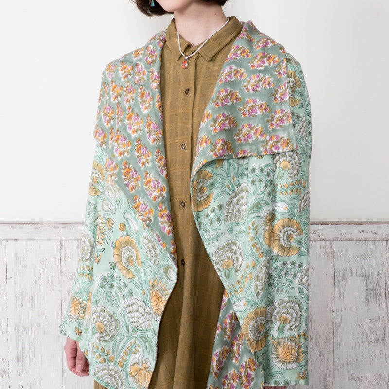 Block Print Double Gauze Cardigan Jacket
