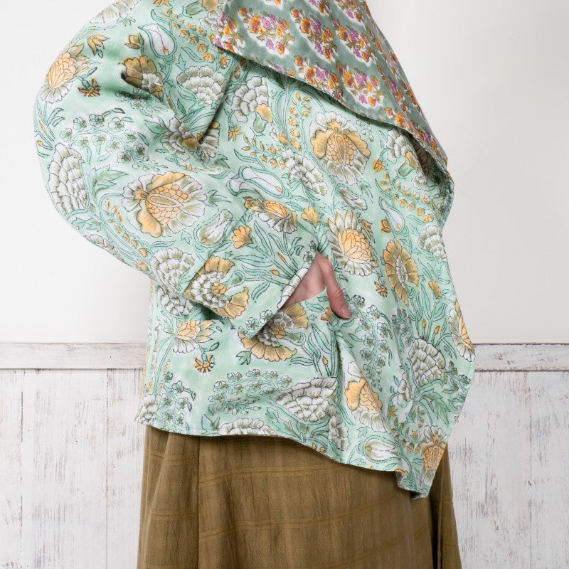 Block Print Double Gauze Cardigan Jacket