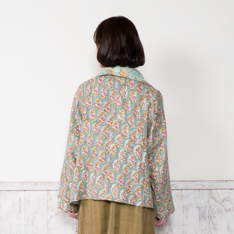 Block Print Double Gauze Cardigan Jacket