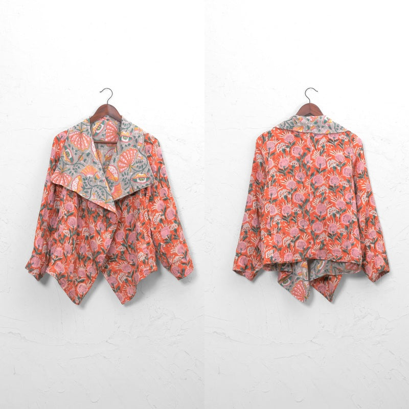 Block Print Double Gauze Cardigan Jacket