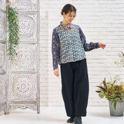 Block Print Double Gauze Shirt Blouse N