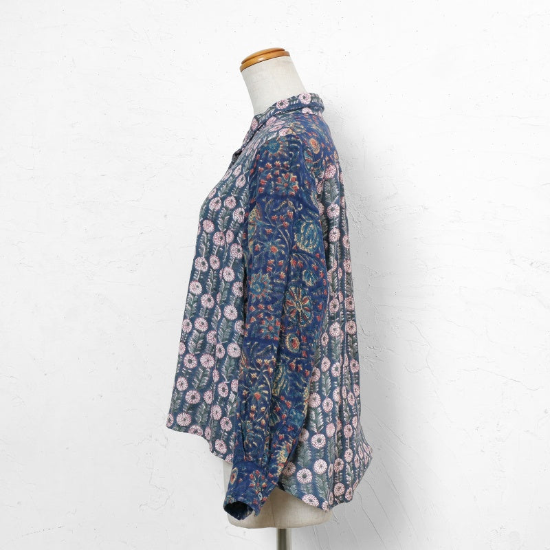 Block Print Double Gauze Shirt Blouse N