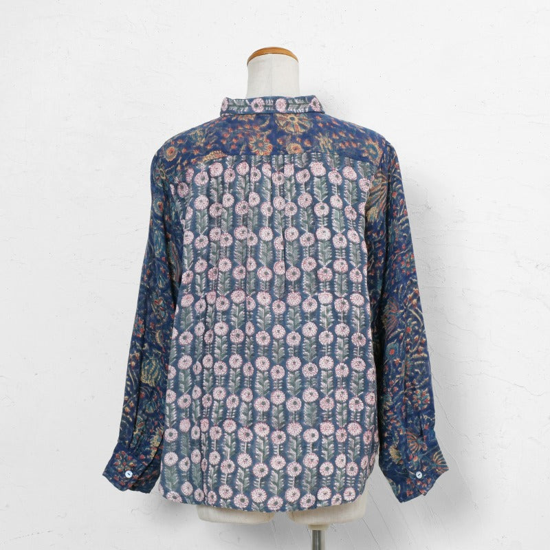 Block Print Double Gauze Shirt Blouse N
