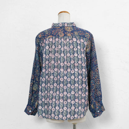 Block Print Double Gauze Shirt Blouse N