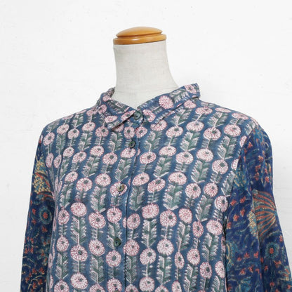 Block Print Double Gauze Shirt Blouse N