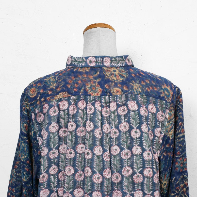 Block Print Double Gauze Shirt Blouse N
