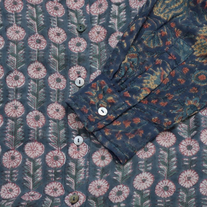 Block Print Double Gauze Shirt Blouse N