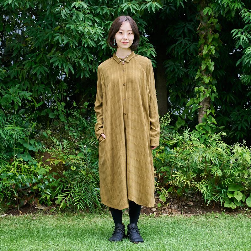 Rayon Jacquard Dolman Front Open Dress