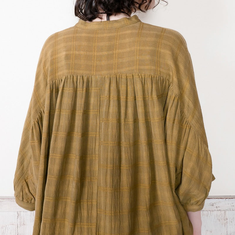 Rayon Jacquard Gathered Blouse