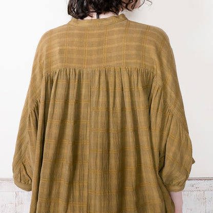 Rayon Jacquard Gathered Blouse