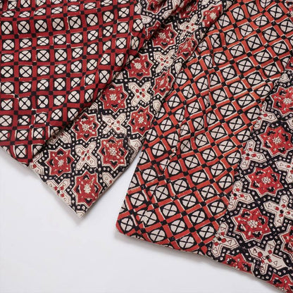 Rayon Geometric Block Print Front-Open Dolman Dress