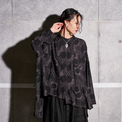 Rayon Dot Print Blouse