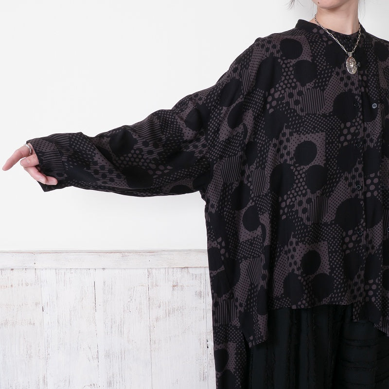 Rayon Dot Print Blouse