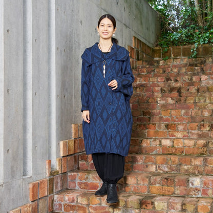 Cotton Ikat Jacquard Coat