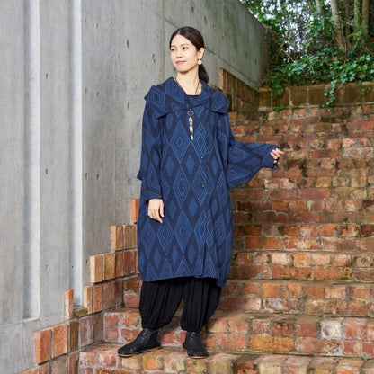 Cotton Ikat Jacquard Coat