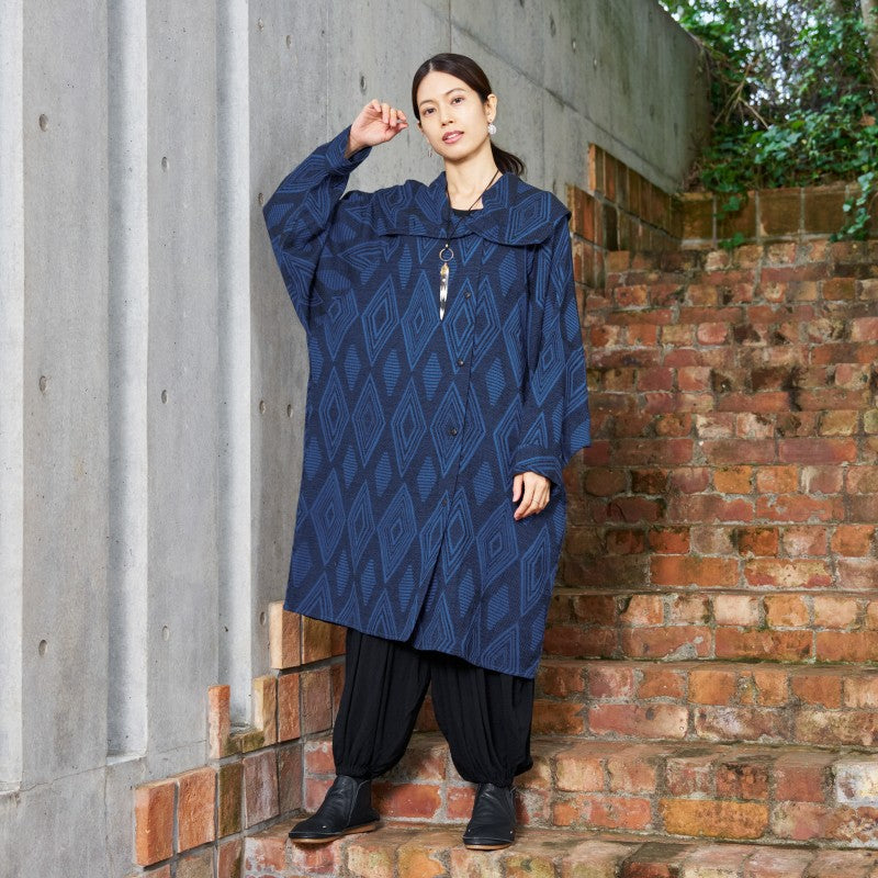 Cotton Ikat Jacquard Coat