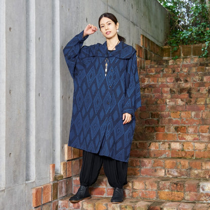 Cotton Ikat Jacquard Coat