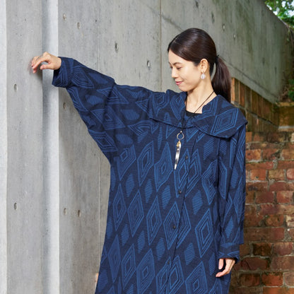 Cotton Ikat Jacquard Coat