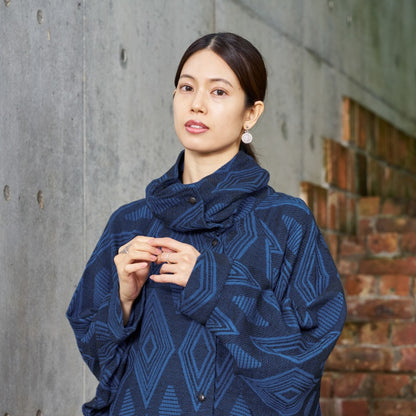 Cotton Ikat Jacquard Coat