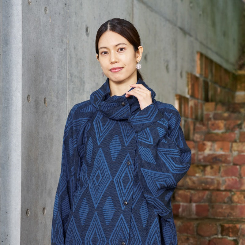 Cotton Ikat Jacquard Coat