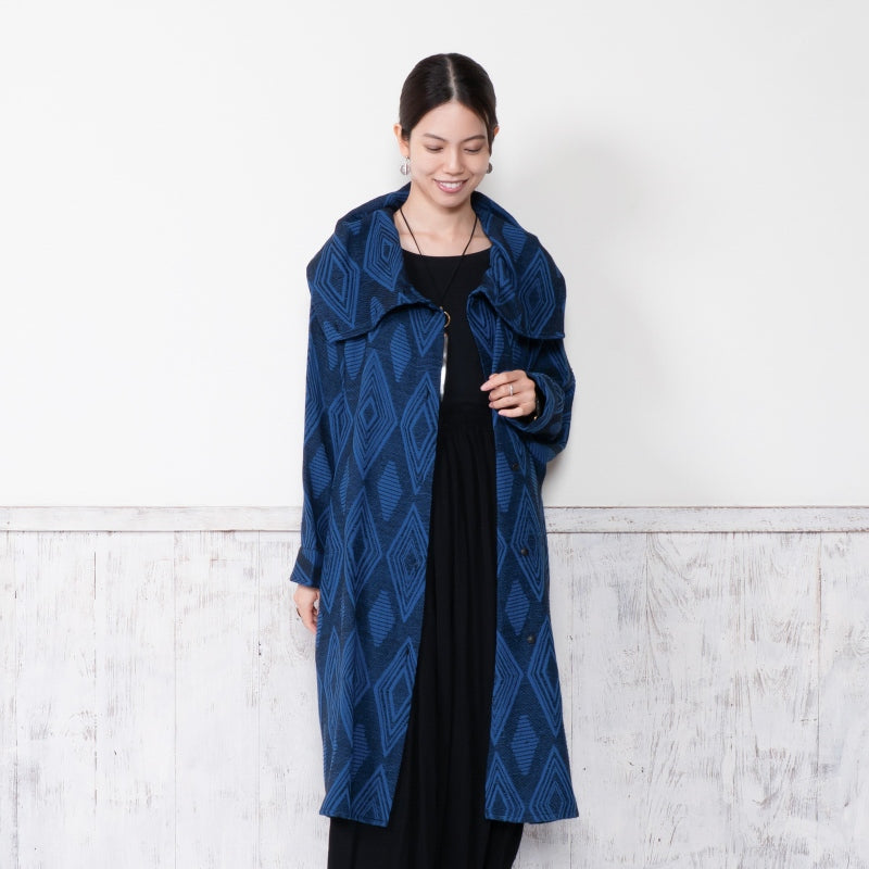 Cotton Ikat Jacquard Coat