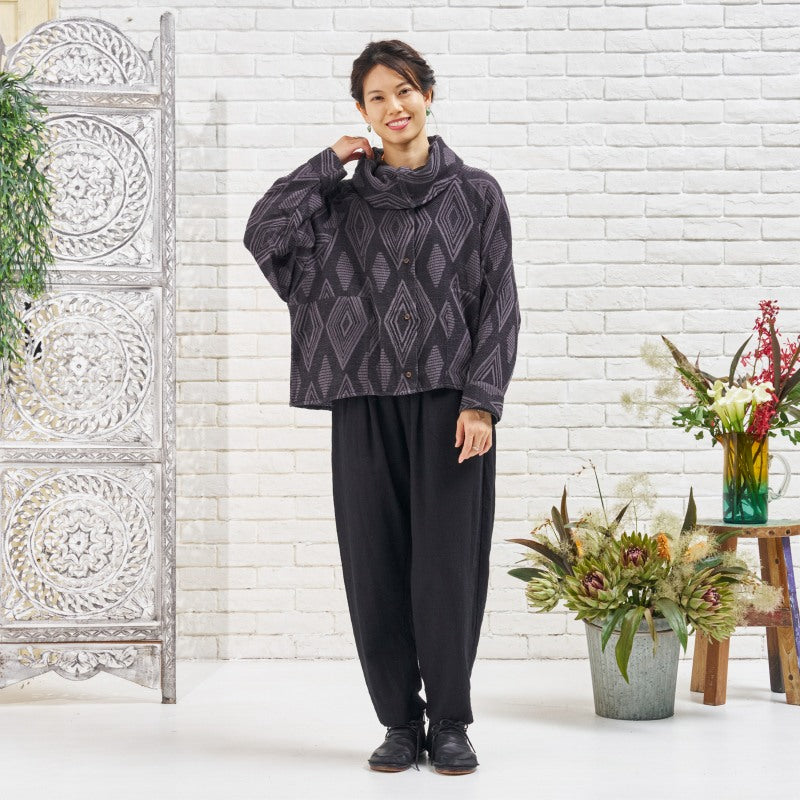 Cotton Ikat Jacquard Jacket N