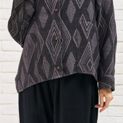 Cotton Ikat Jacquard Jacket N