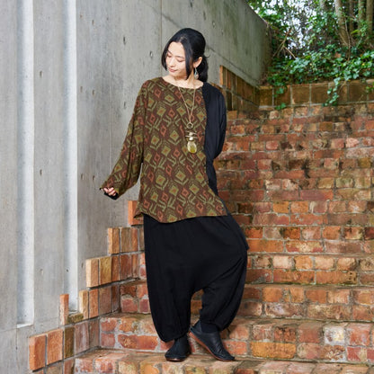 Rayon Block Print Combination Blouse