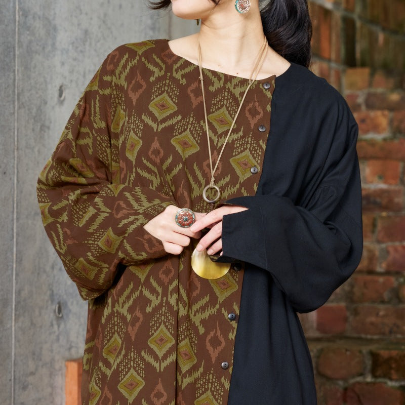 Rayon Block Print Combination Blouse