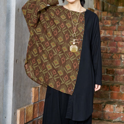 Rayon Block Print Combination Blouse