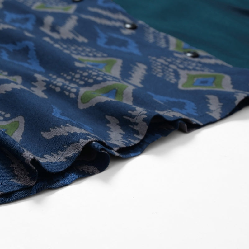 Rayon Block Print Combination Blouse