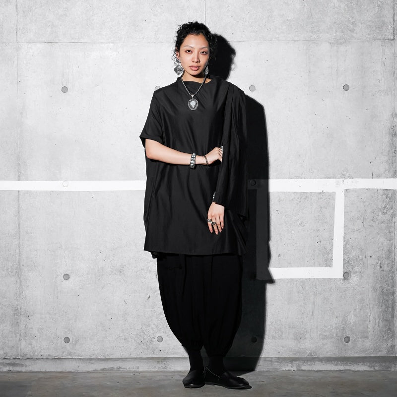 Cotton Silk Bottle Neck Dress