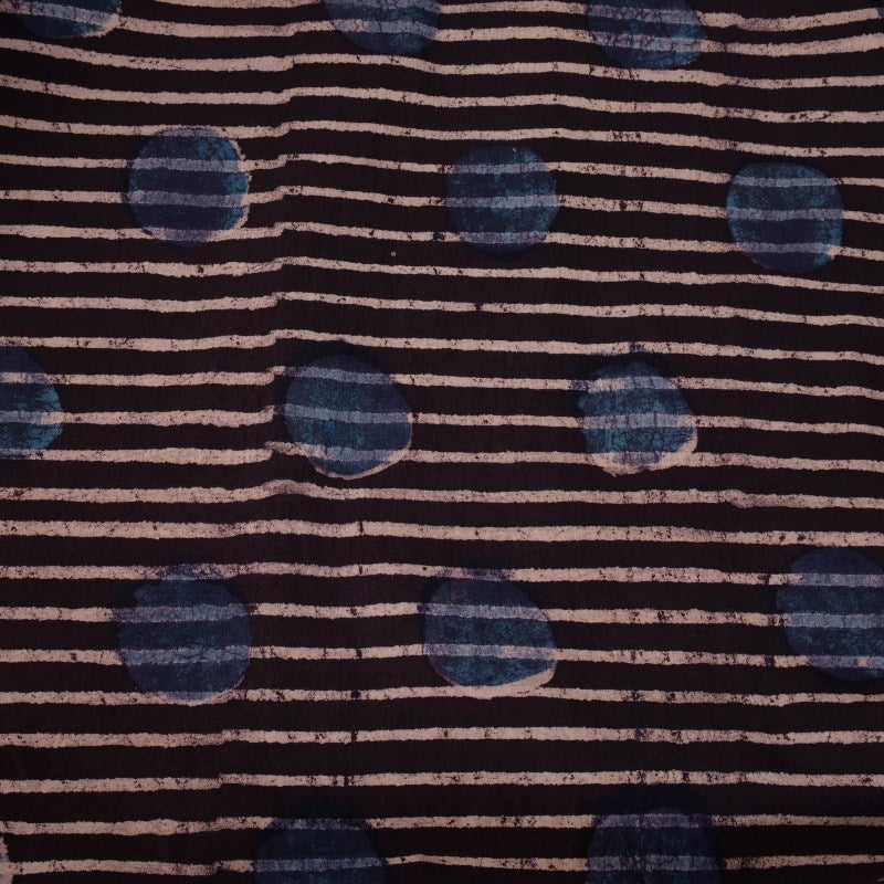 Dot Stripe Print Front-Open Dress