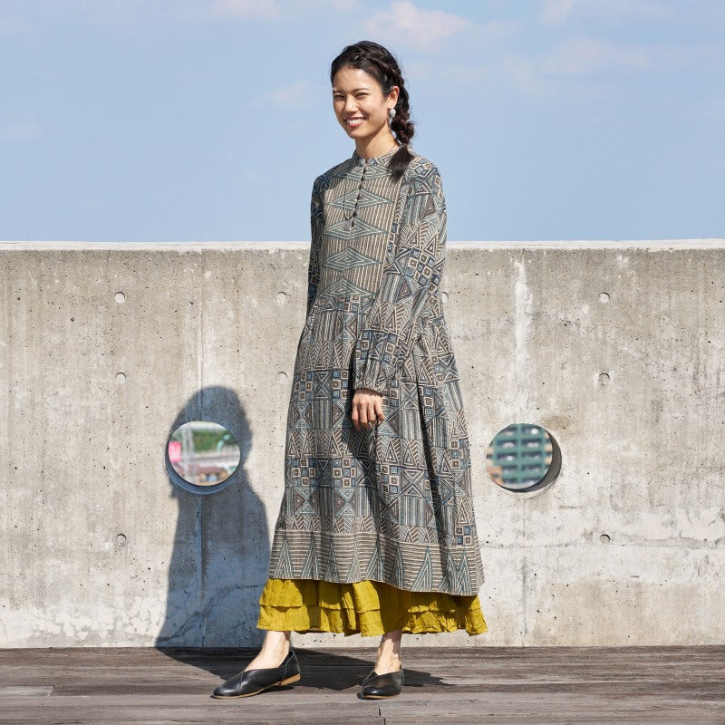 Geometric Triangle Square Print Dress