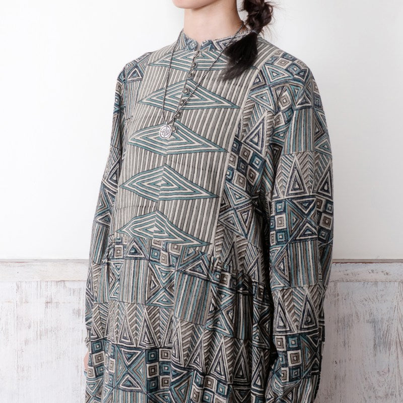 Geometric Triangle Square Print Dress