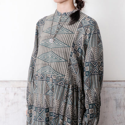 Geometric Triangle Square Print Dress